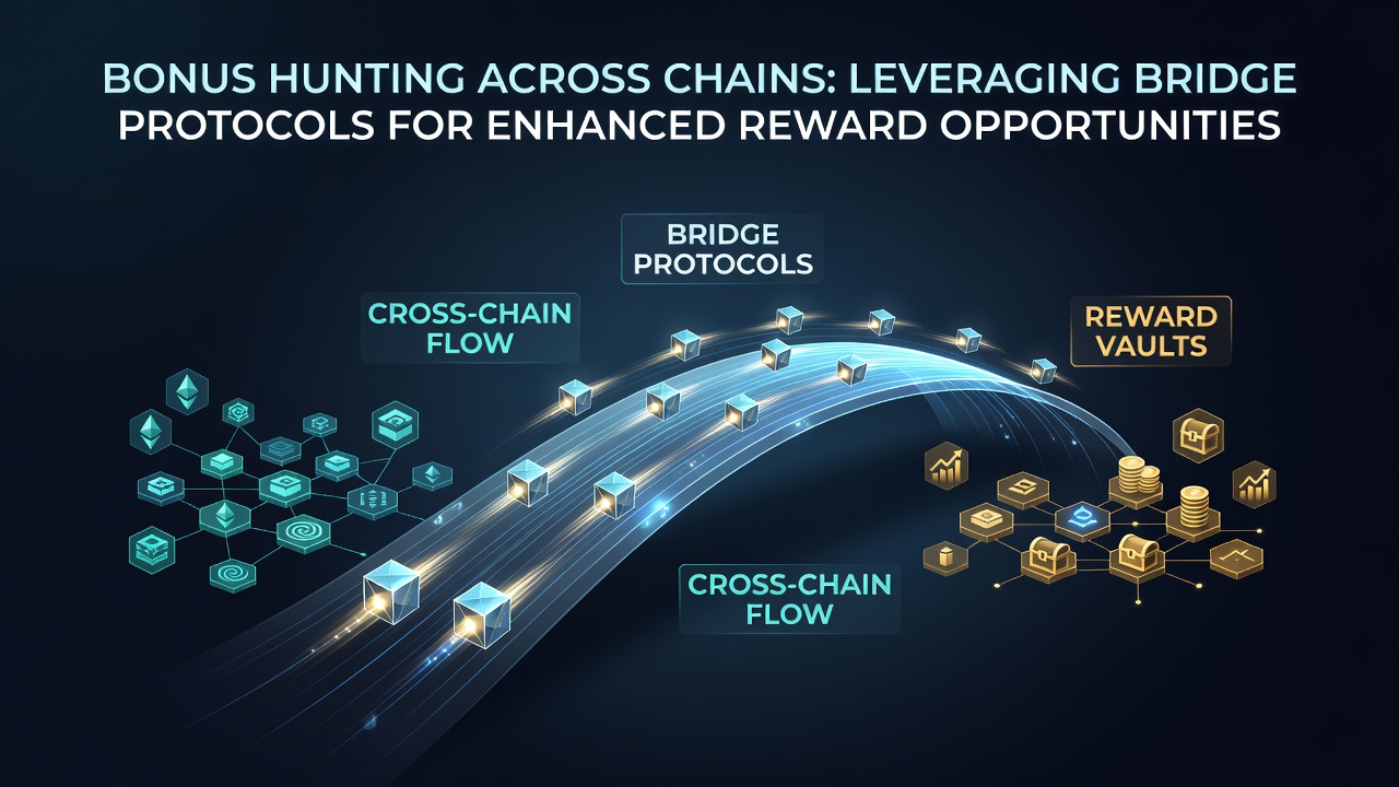 Illustration von Cross-Chain-Brückenprotokollen in dezentralen Spielumgebungen mit Asset-Transfers zwischen Netzwerken
