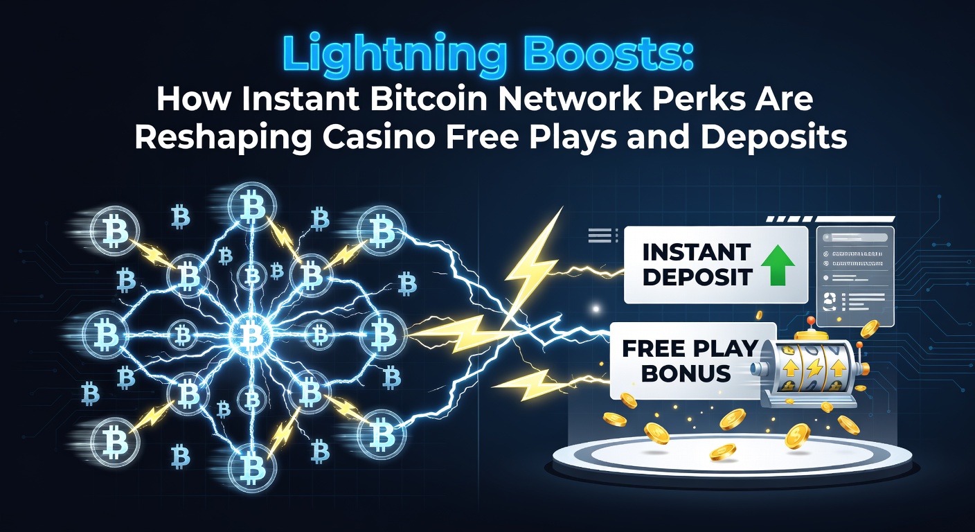 Grafik zum Lightning Network mit Blitzsymbolen und Casino-Chips, die ultraschnelle Transaktionen illustrieren
