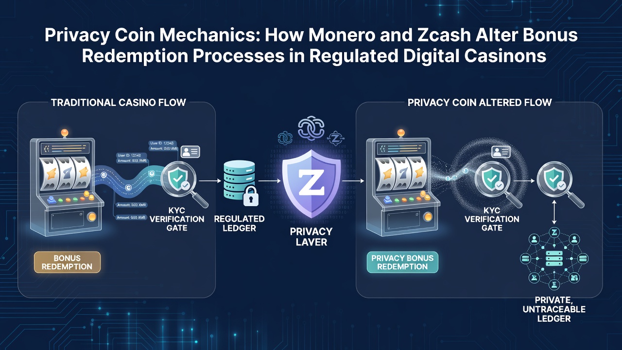 Darstellung von Monero- und Zcash-Transaktionen in einem digitalen Casino-Umfeld mit Fokus auf Datenschutzmechanismen