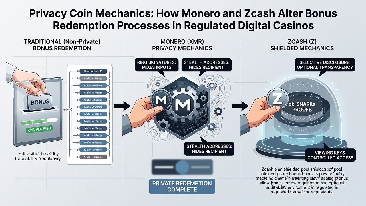 Illustration der veränderten Bonus-Einlösungsprozesse durch privacy coins in regulierten Casinos