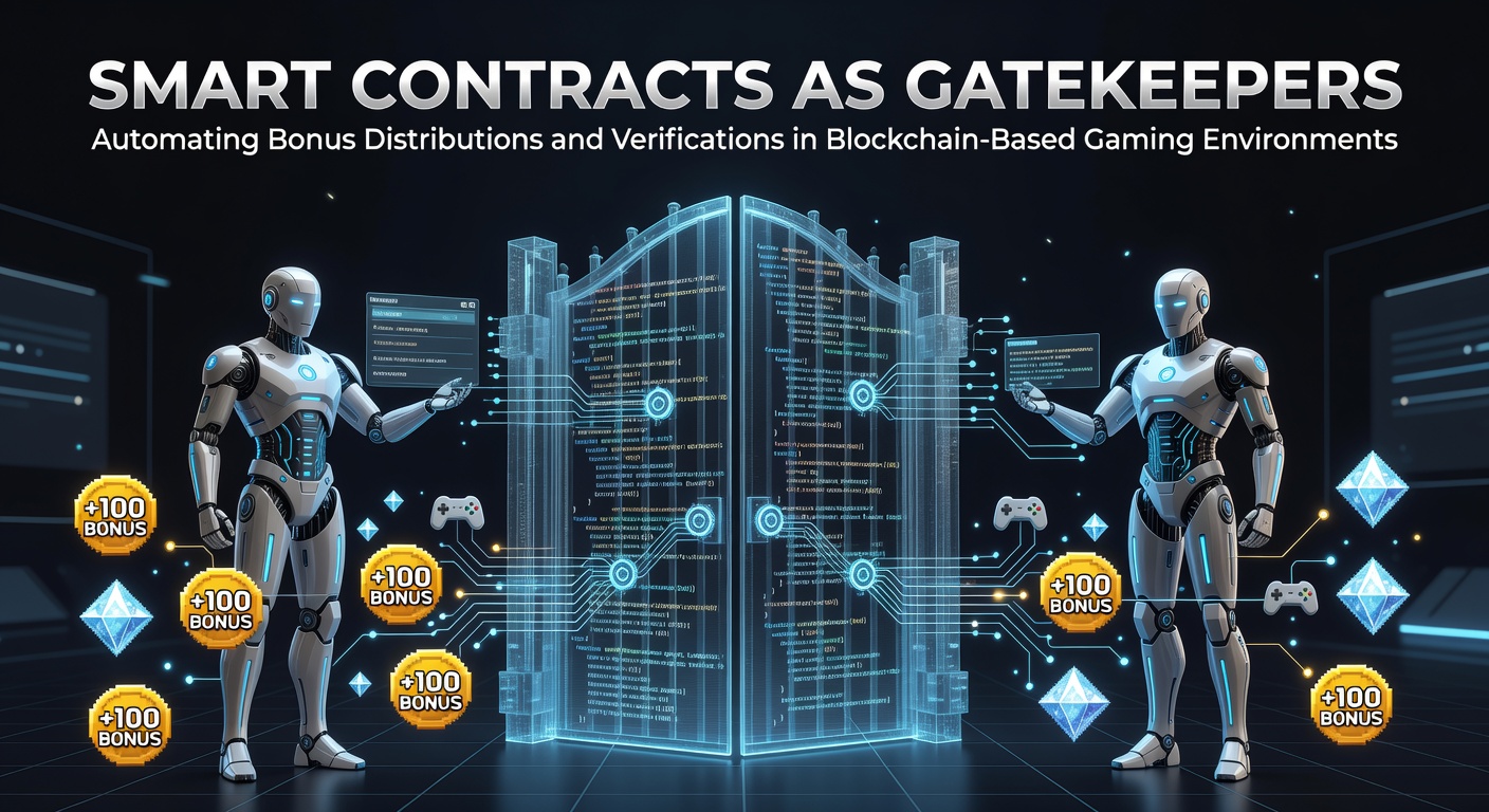 Smart Contracts in blockchain gaming environments showing automated bonus systems
