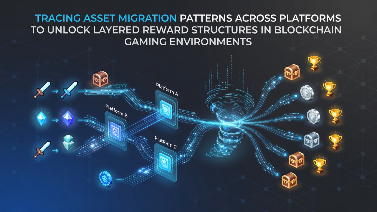 Visualisierung von Asset-Migrationsmustern in Blockchain-Spielumgebungen mit vernetzten Plattformen und Token-Flüssen