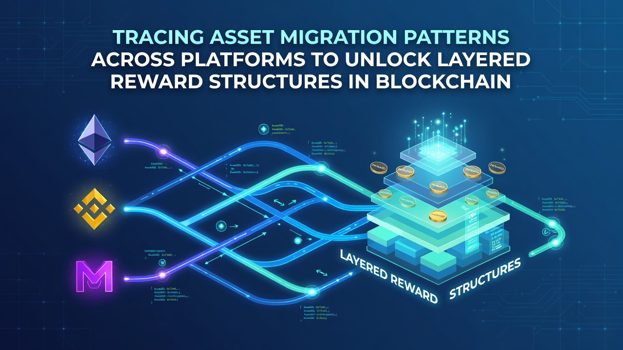 Darstellung geschichteter Belohnungsstrukturen mit migrierten Assets und Belohnungsebenen in Blockchain-Spielen